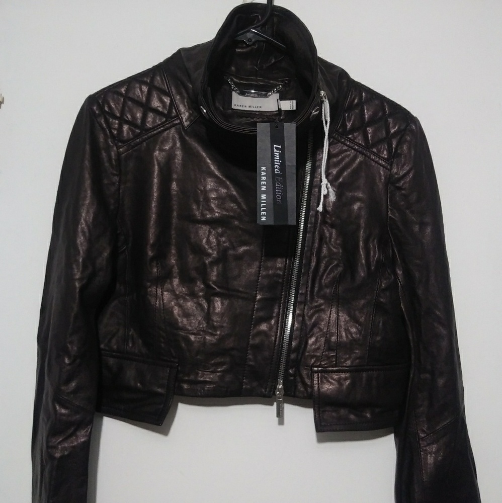 Karen Millen Signature Biker Leather Jacket